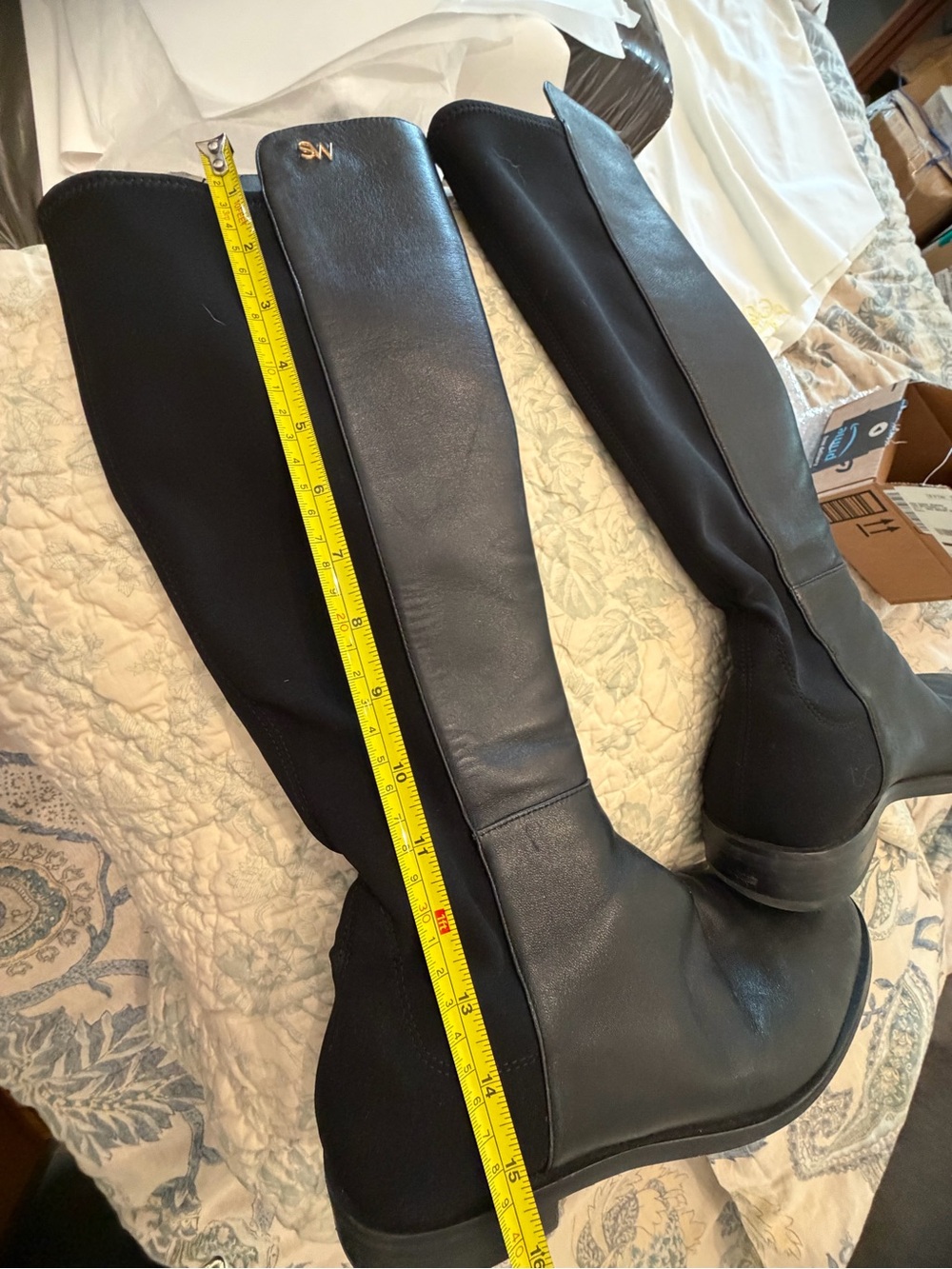 Stuart Weitzman Black Knee-High Heeled Boots - Picture 11 of 12
